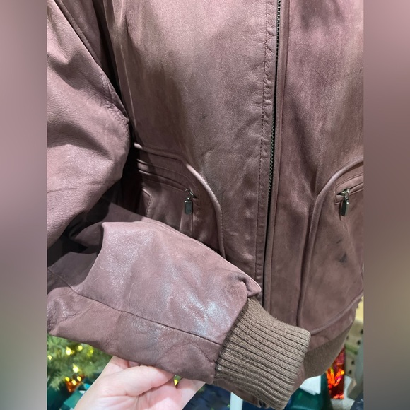 Vintage Leather Aviator Bomber Style Jacket - Picture 5 of 10